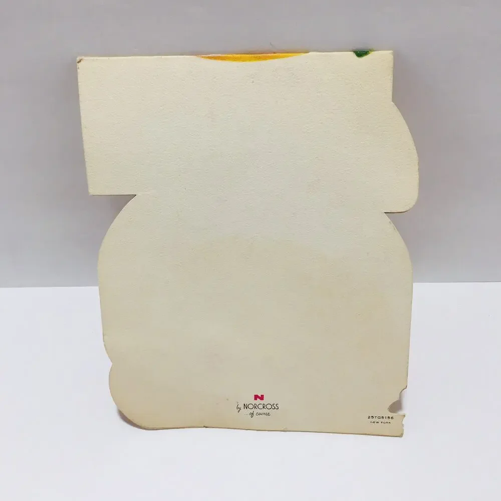 Vtg Norcross Thanksgiving Greeting Card Kitten Kitty 1940's Pumpkin Rare Unused